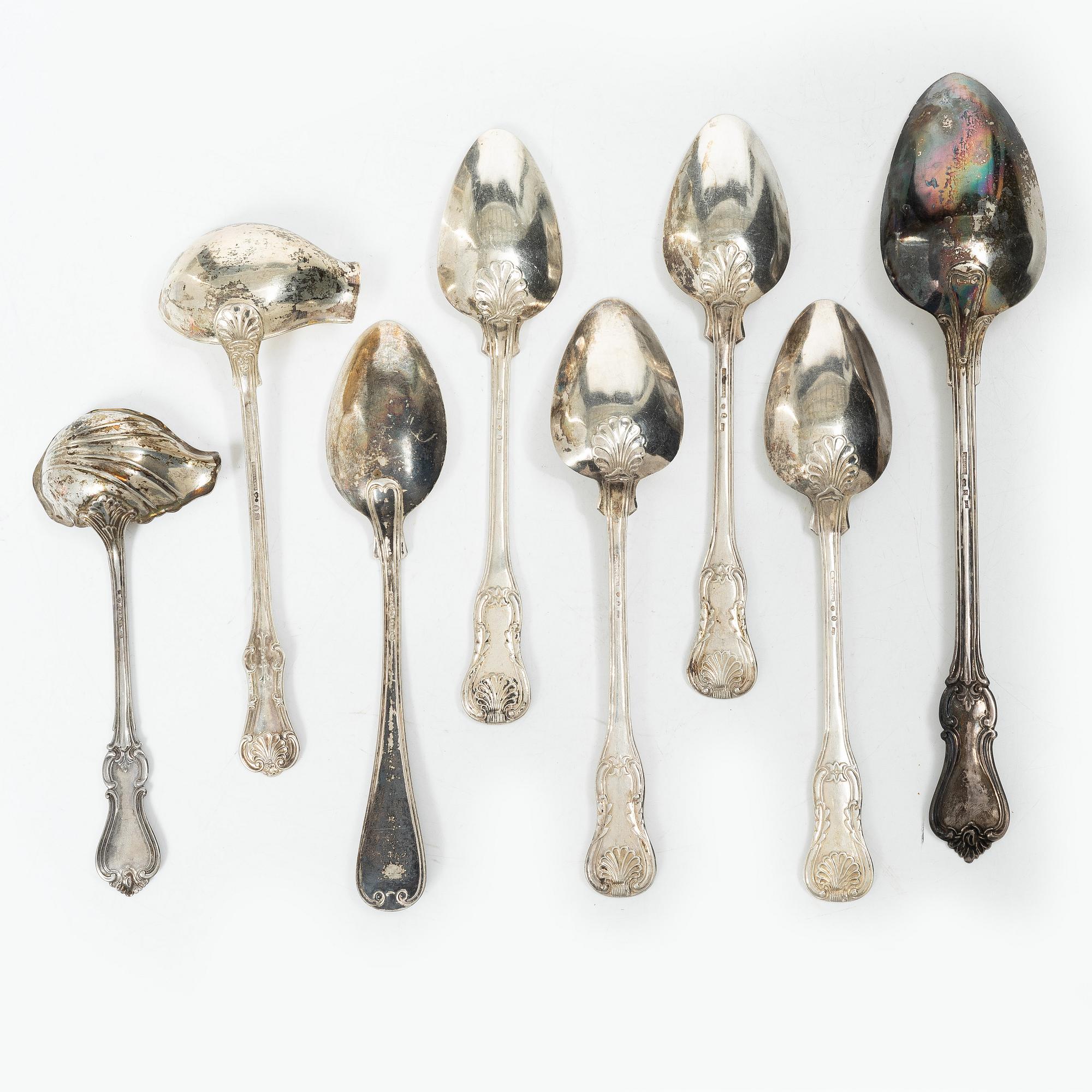 Cutlery, 8 pieces, silver, Sweden, 19th/20th century.