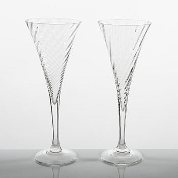 Gunnar Cyrén, a set of twelve 'Helena' champagne glasses, Orrefors.