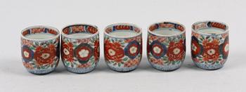 TEMUGGAR, 5 st, porslin, Japan. 1700/1800-tal.