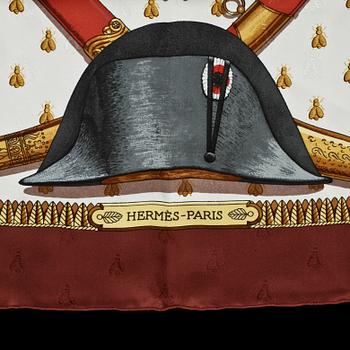 SCARF, jacquard silke med invävda bin, "Napoleon", design Philippe Ledoux, Hermès, Paris.