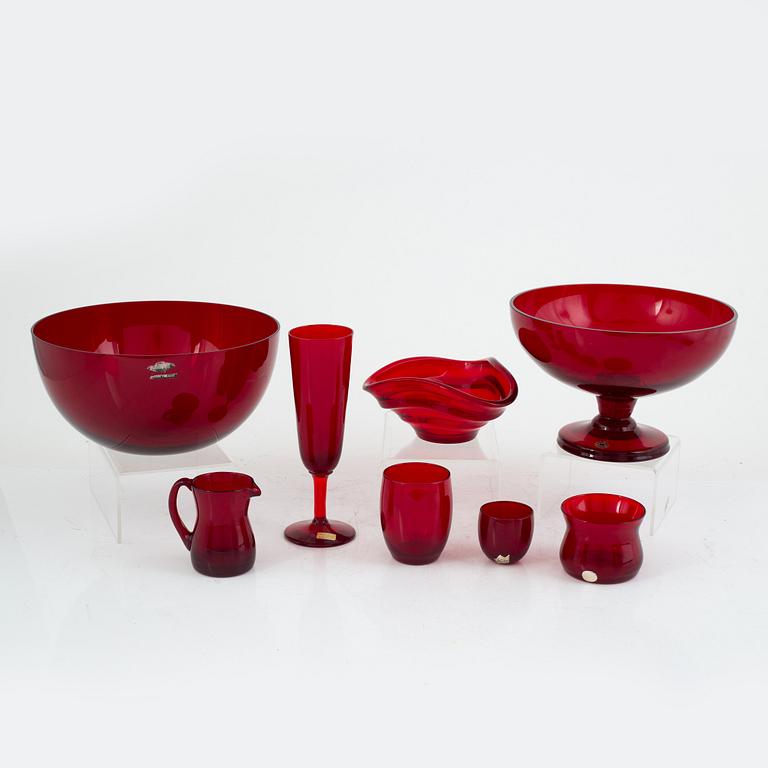 Glass service parts, 49 pieces, including Monica Bratt for Reijmyre.