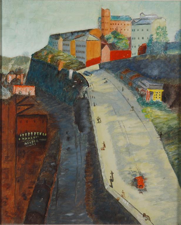 OKÄND KONSTNÄR, olja på pannå. Sign. o dat. 1940.