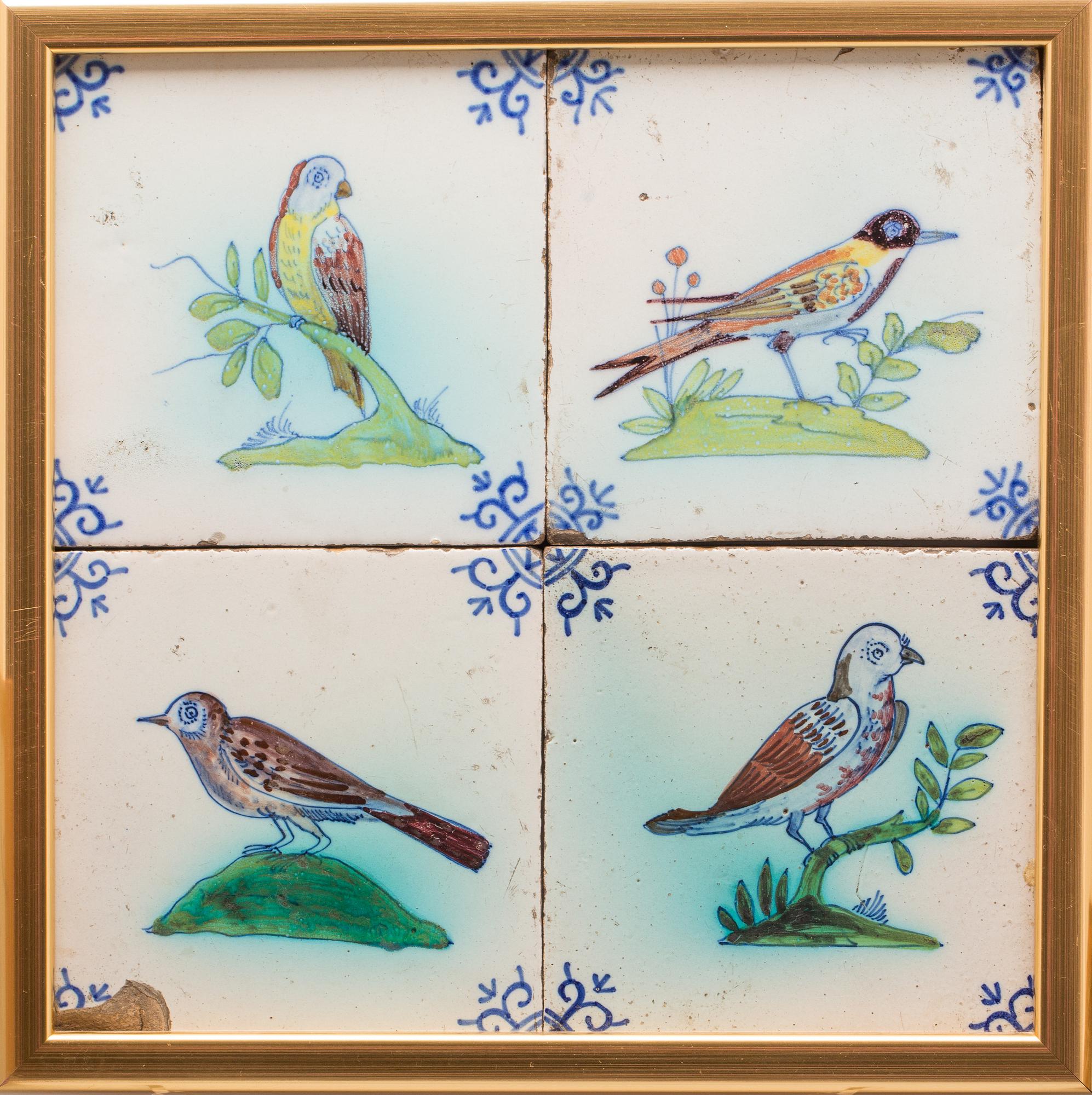 KAKELPLATTOR/FLIS, FAJANS, 7 ST, DELFT, 1700-TAL.