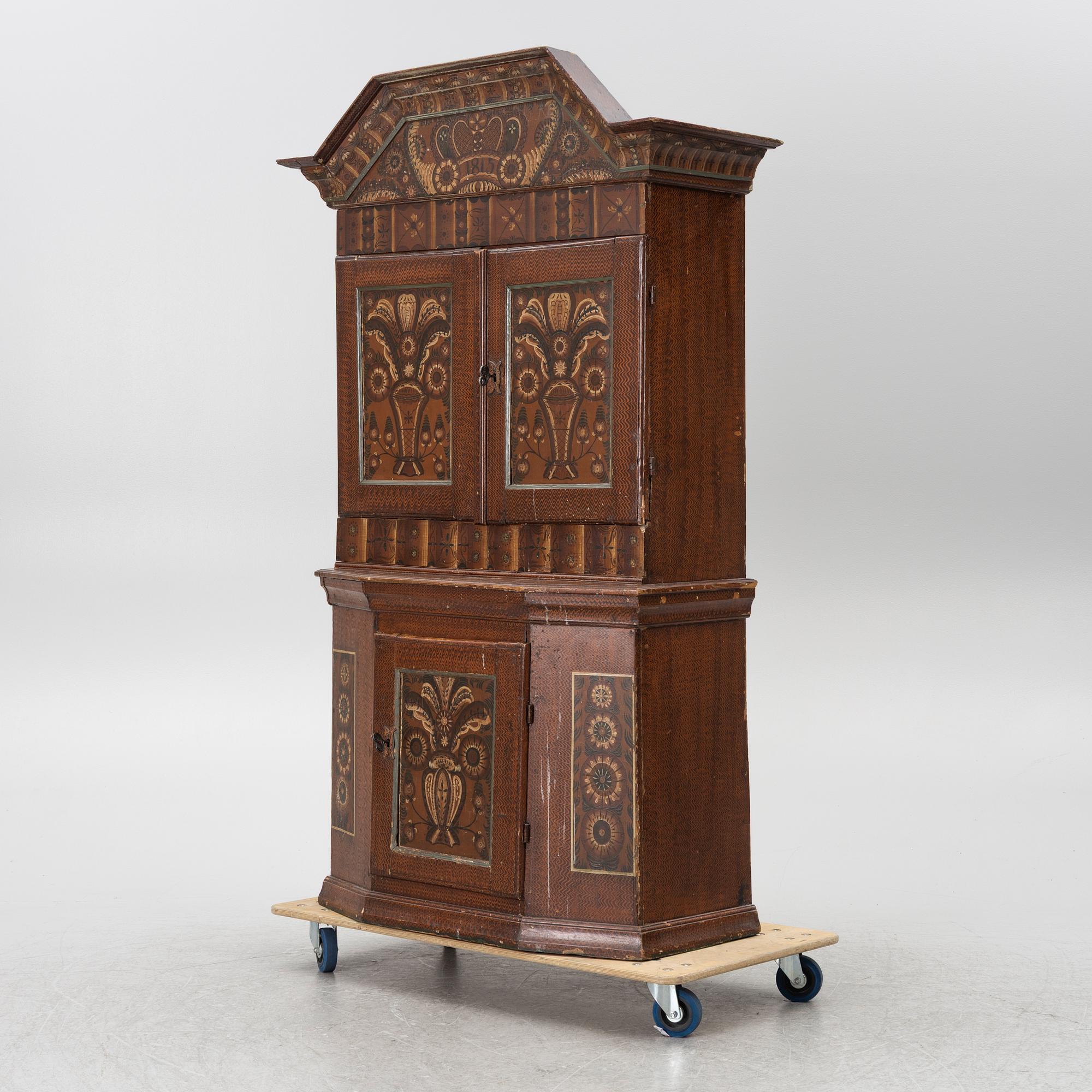 A Folk Art cabinet, Dalecarlia, 19th century.