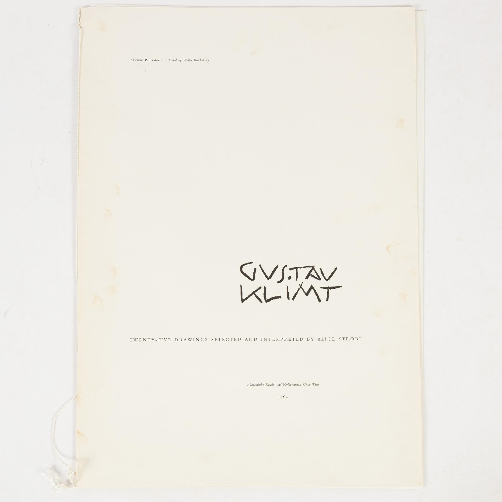 Gustav Klimt, efter, mapp Zeichnungen / Twenty-Five Drawings selected and interpreted by Alice Strobl 1964.