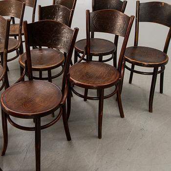 A set of 10 similar Kohn and Fischel chairs early 1900s.