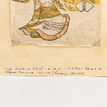 Two Japanese woodblock prints, 19th century.