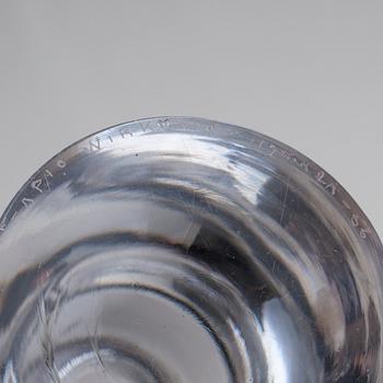 LJUSSTAKAR, ett par, glas, signerade Tapio Wirkkala Iittala -56/-57.