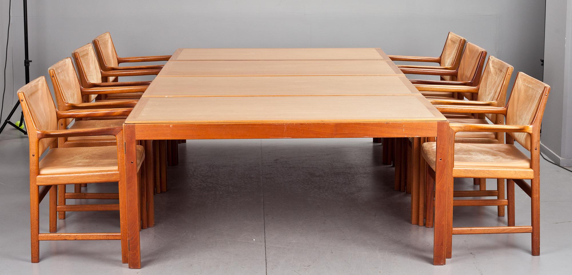 KONFERENSMÖBLEMANG, 12 delar, Börge Mogensen resp Karl Erik Ekselius, omkring 1980.