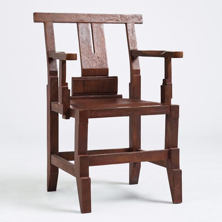 John Kandell, a patinated bronze 'Solitär' chair, Källemo, Sweden, ed. 3/7, only 3 chairs executed.