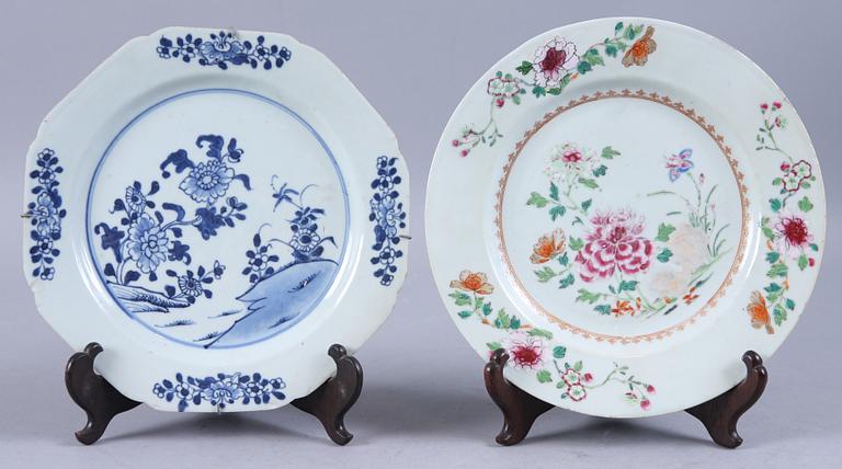 TALLRIKAR, 7 st, porslin, Kina, 1700-tal.