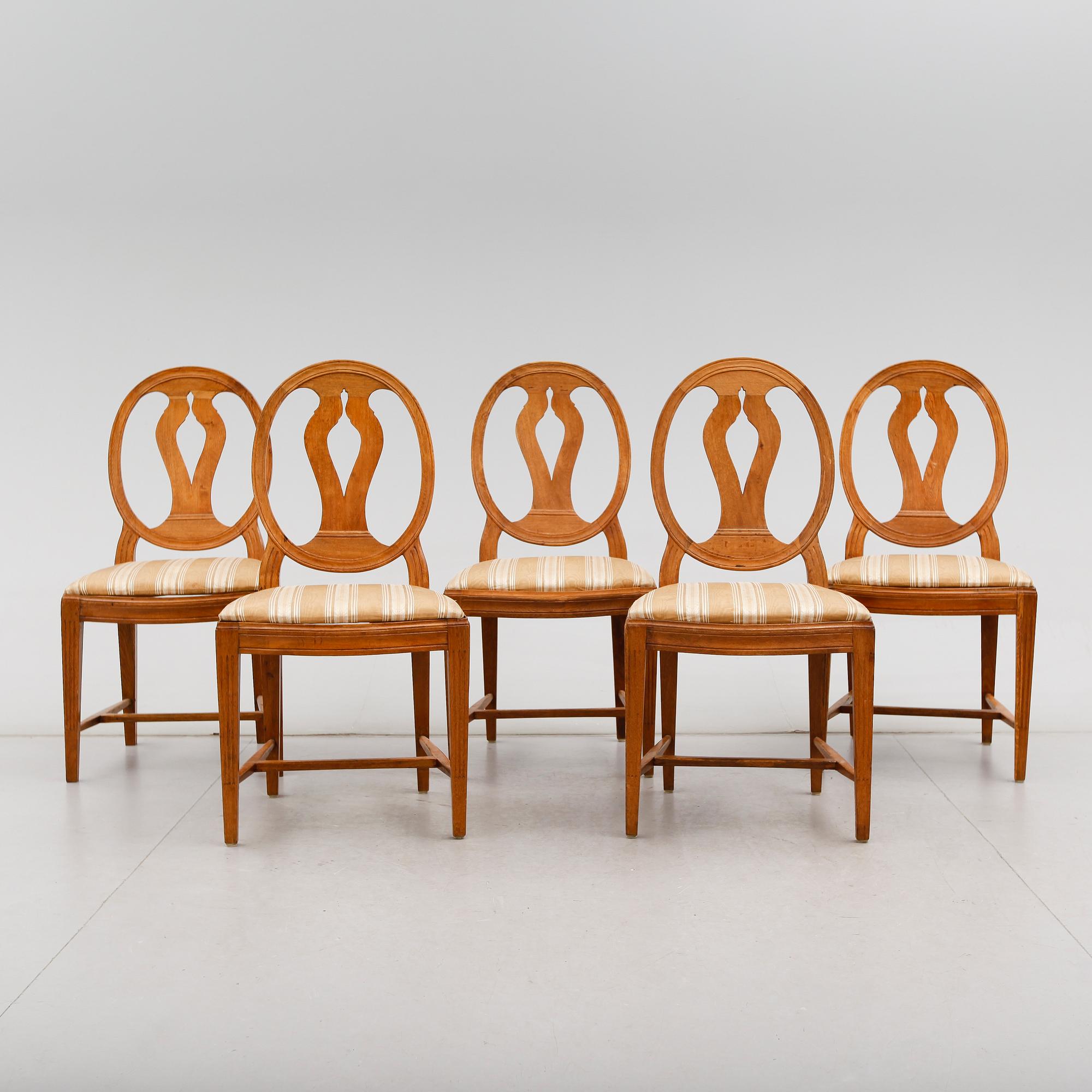 STOLAR, 5 st, gustaviansk stil, 1800-talets mitt.