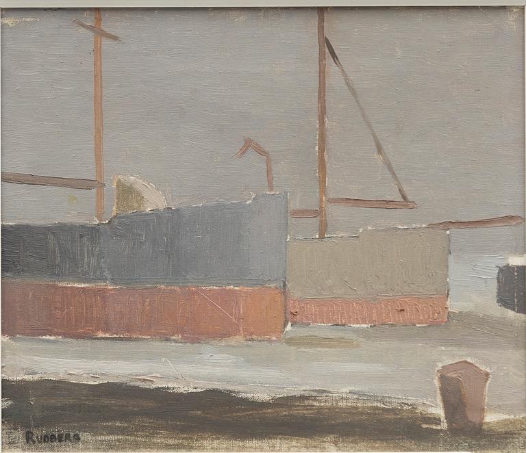 Gustav Rudberg, Hamnmotiv gråskala.