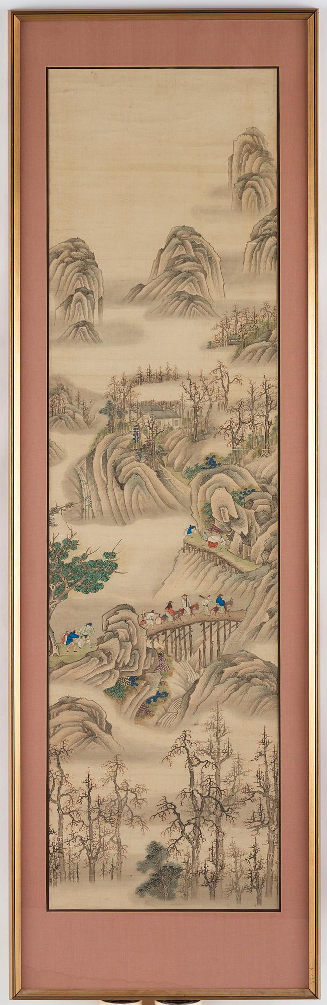 Okänd konstnär, akvarell och tusch på siden, Qingdynastin, 1800-tal.