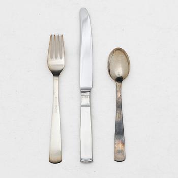 Jacob Ängman, besticksuppsättning, silver 34 delar, "Rosenholm", GAB, Stockholm/Eskilstuna, 1968-70.