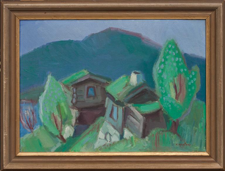 KARSTEN MANTOR, olja på pannå, signerad.