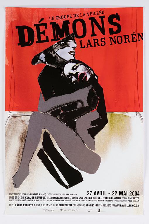 Theater posters, 3 pcs, Lars Norén.