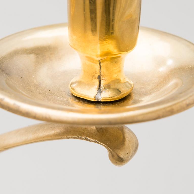 Paavo Tynell, PAAVO TYNELL, A1920/1930s brass candelabrum for Taito, Finland.