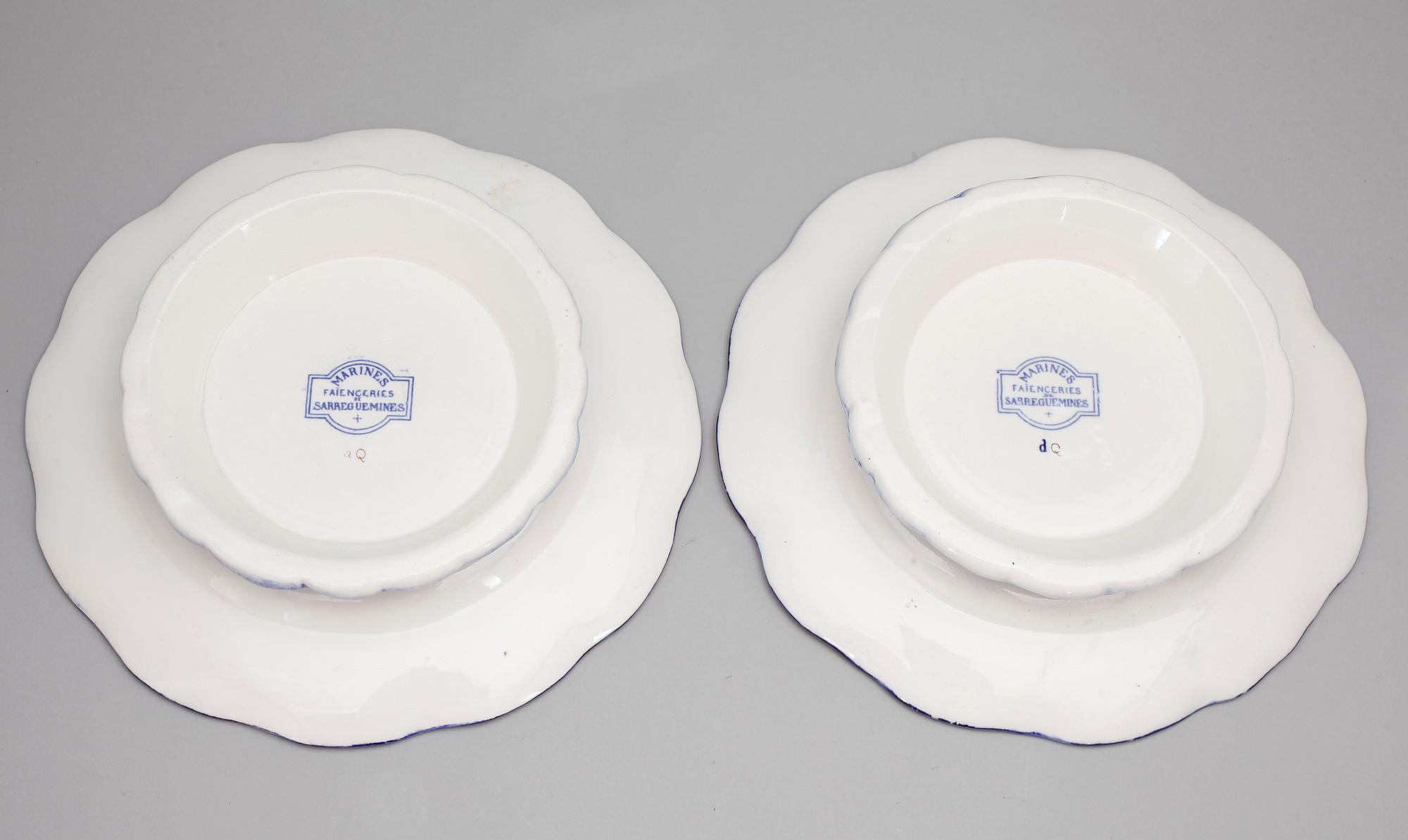 MATSERVIS, 57 delar, "Terre de fer Vermont feres", Paris, omkring 1900.