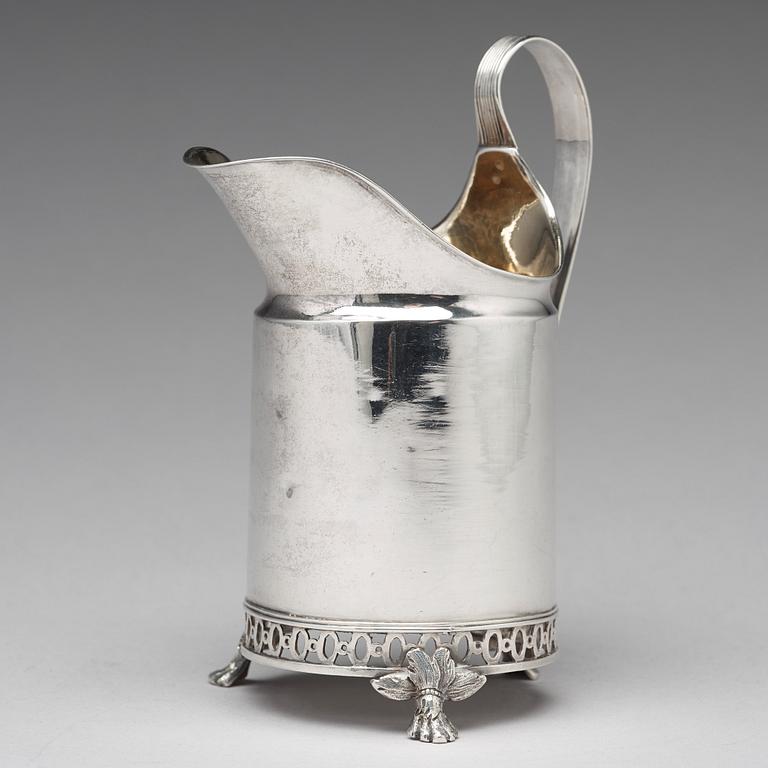 A Swedish 18th century parcel-gilt silver milk-jug, mark of Stephan Westersrahle, Stockholm 1798.