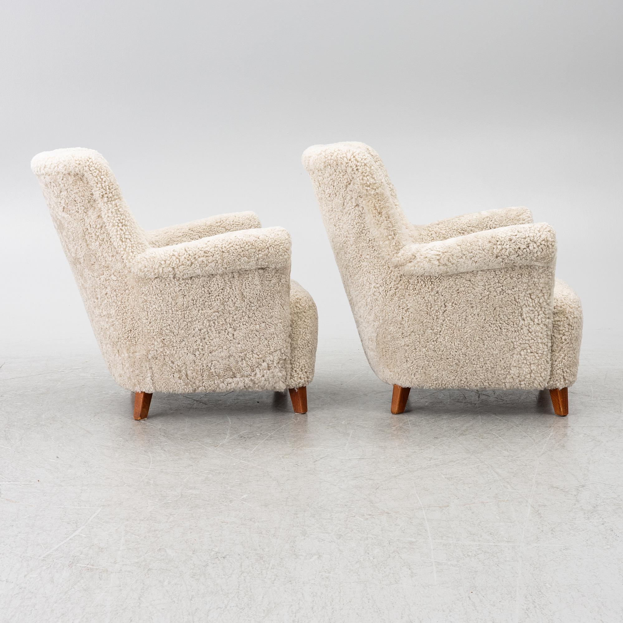Swedish Modern, fåtöljer, ett par, 1940-tal.