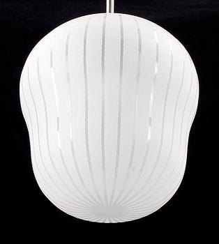 TAKLAMPA, glas, möjligen Orrefors, 1940-tal.
