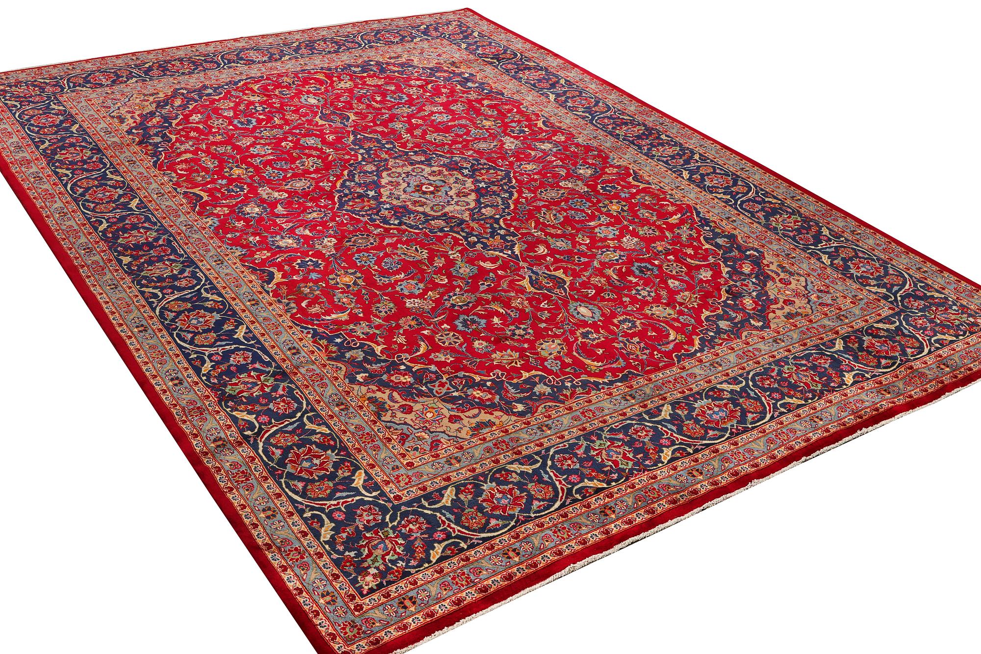 A Keshan carpet, c. 408 x 295 cm.