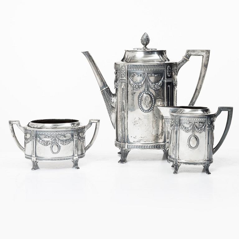 K. Andersson, a three piece silver coffee service, Stockholm 1914.