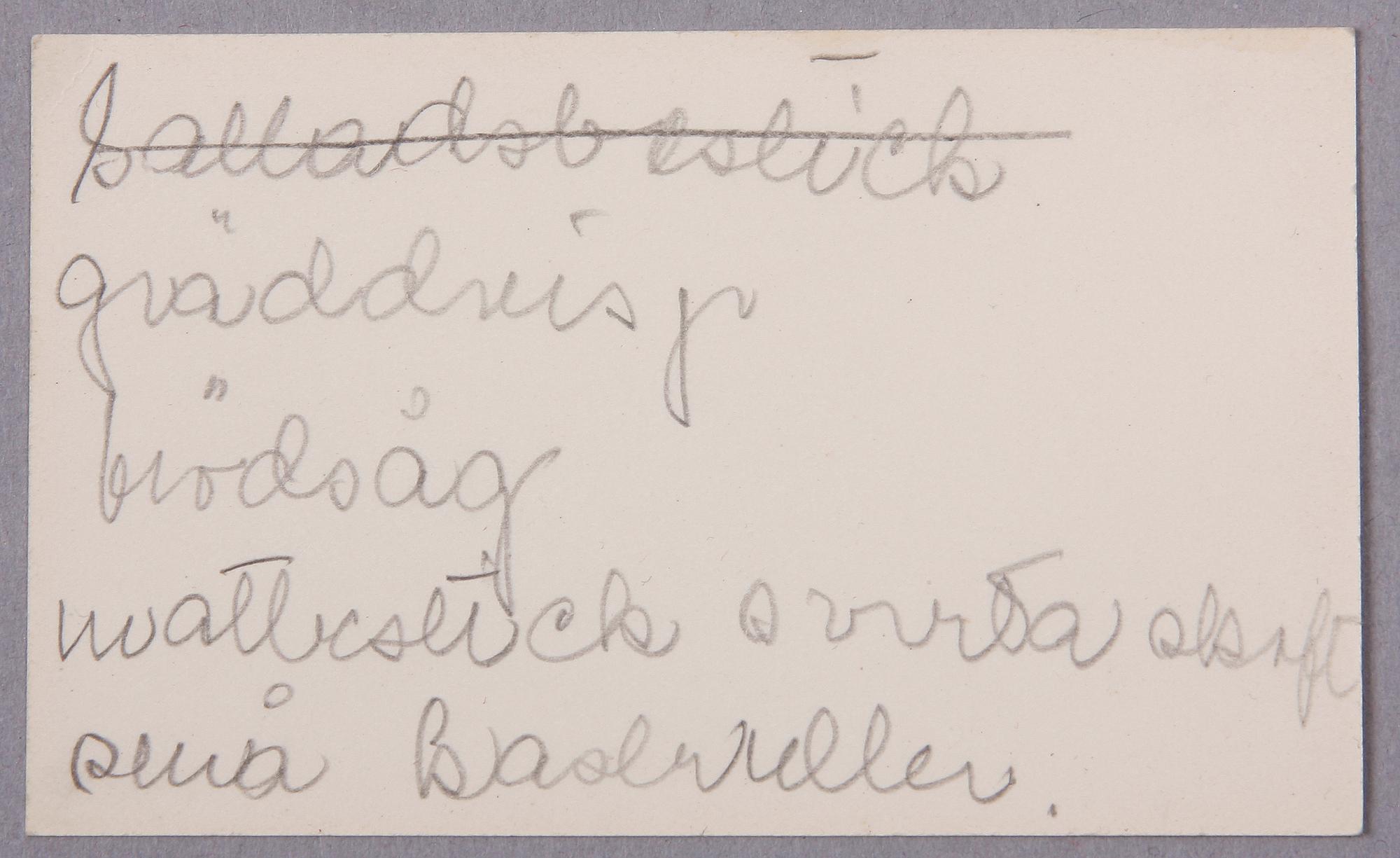 JULKORT SAMT VISITKORT/CHRISTMAS CARD AND BUSINESS CARD, med Raoul Wallenbergs autograf.