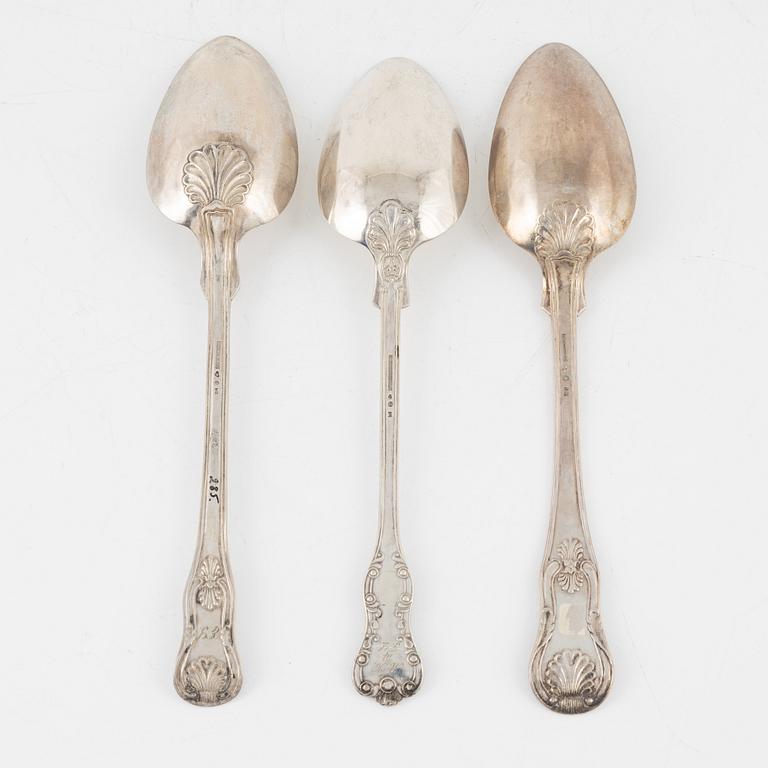 Raguskedar, 3 st, silver, Sverige 1800-tal.