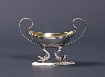 SALTKAR, empire, silver, utländska stämplar, märkt Schwartz 1851.