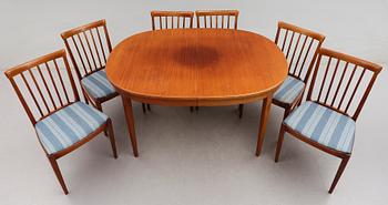 MATSALSMÖBEL, 7 delar, "Herrgården", Carl Malmsten, Bodafors, 1950-tal.