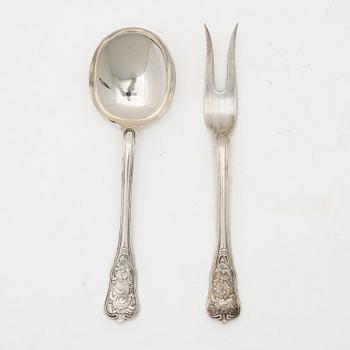 Ole Hagen, serving utensils, a pair, sterling silver, "Rosenborg", A Michelsen, Copenhagen circa 1960.