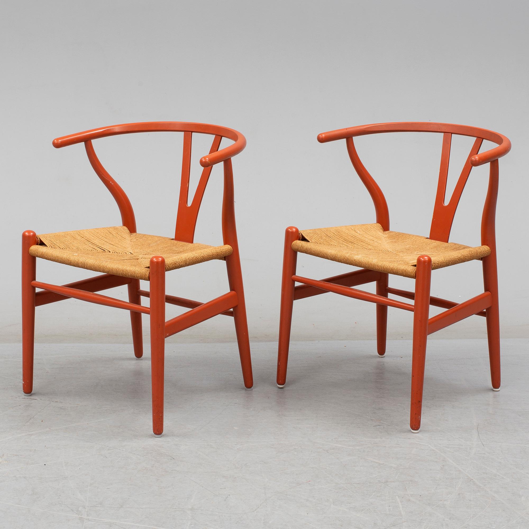 HANS J WEGNER, stolar, 5 stycken, "Y-stolen" Carl Hansen & Son, Danmark. 1900-talets andra hälft.