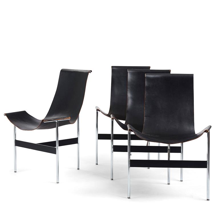 William Katavolos, Douglas Kelley & Ross Littell, 4 stolar modell "3LC T-Chair", Laverne International, USA, efter 1952.