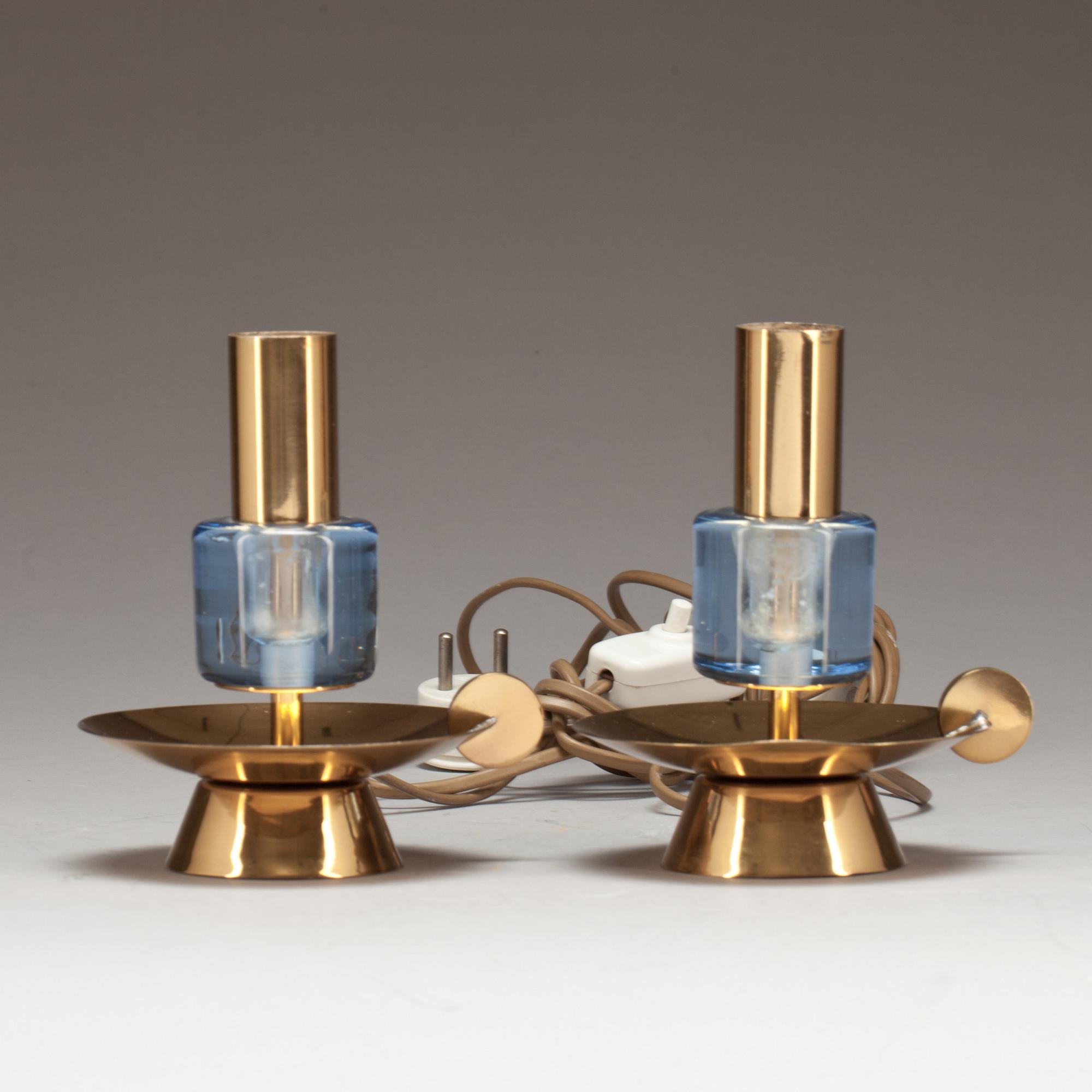 BORDSLAMPOR, ett par, Malmö Metallvarufabrik.