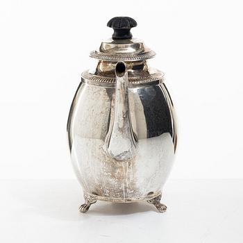 A Swedish silver Empire style coffee pot, mark of A Bergengren, Lund 1934.