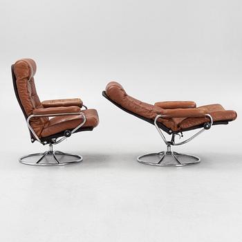 Fåtöljer, ett par, "Stressless", Ekornes, Norge, 1900-talets senare del.