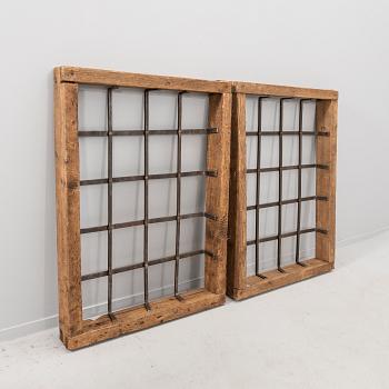 Fence sections 2 pcs and window grilles 2 pcs early 20th century.