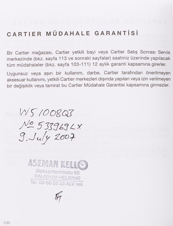 CARTIER, Tank Francaise, rannekello, 20 x 25 mm.