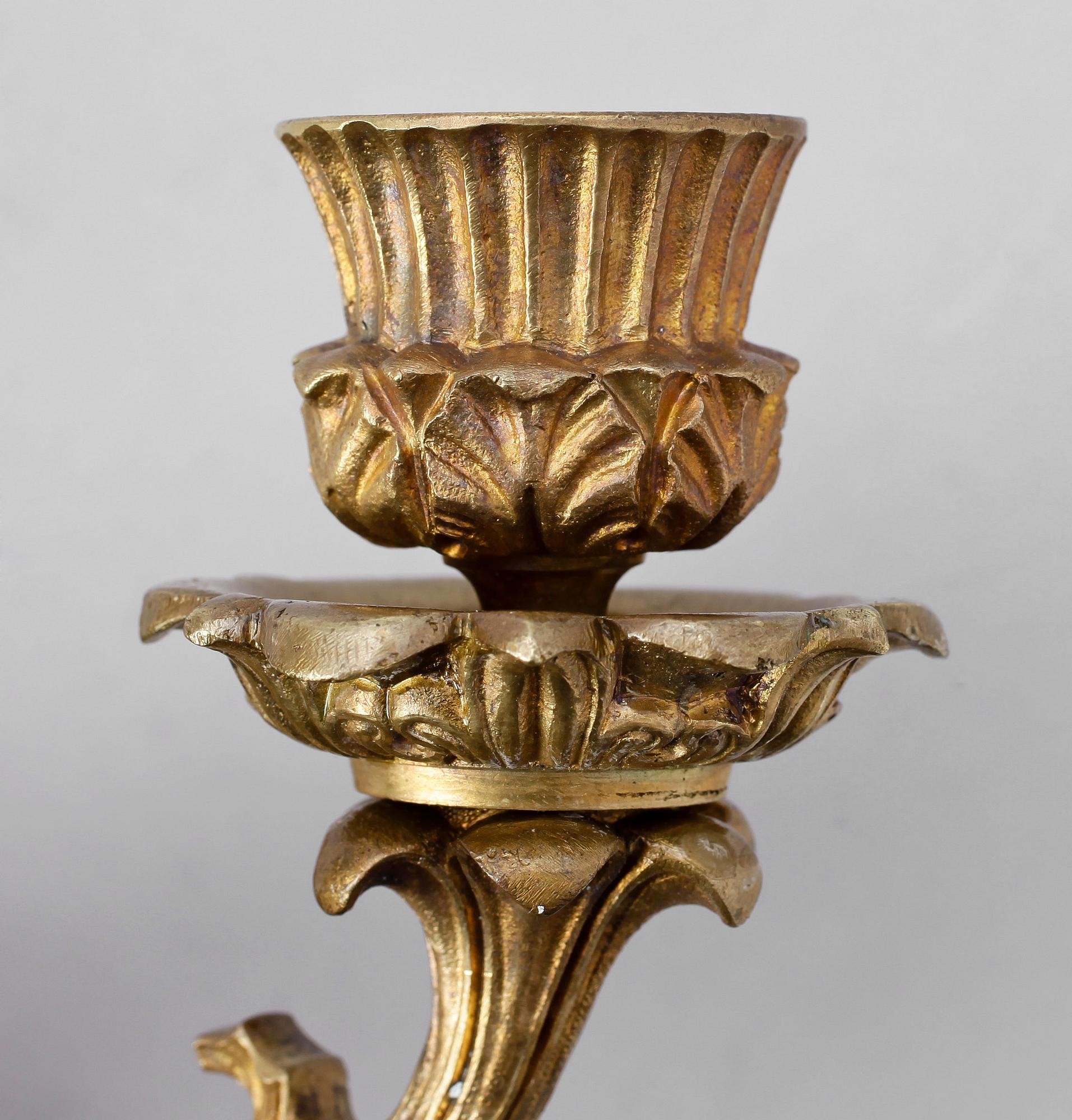 VÄGGAPPLIQUER, ett par, förgylld mässing, 1800-talets andra hälft.