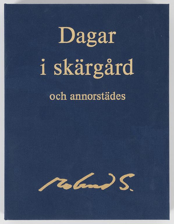 Roland Svensson, portfolio with 4 lithographs in colours, signed 166/400 and a faksimil, 1990.