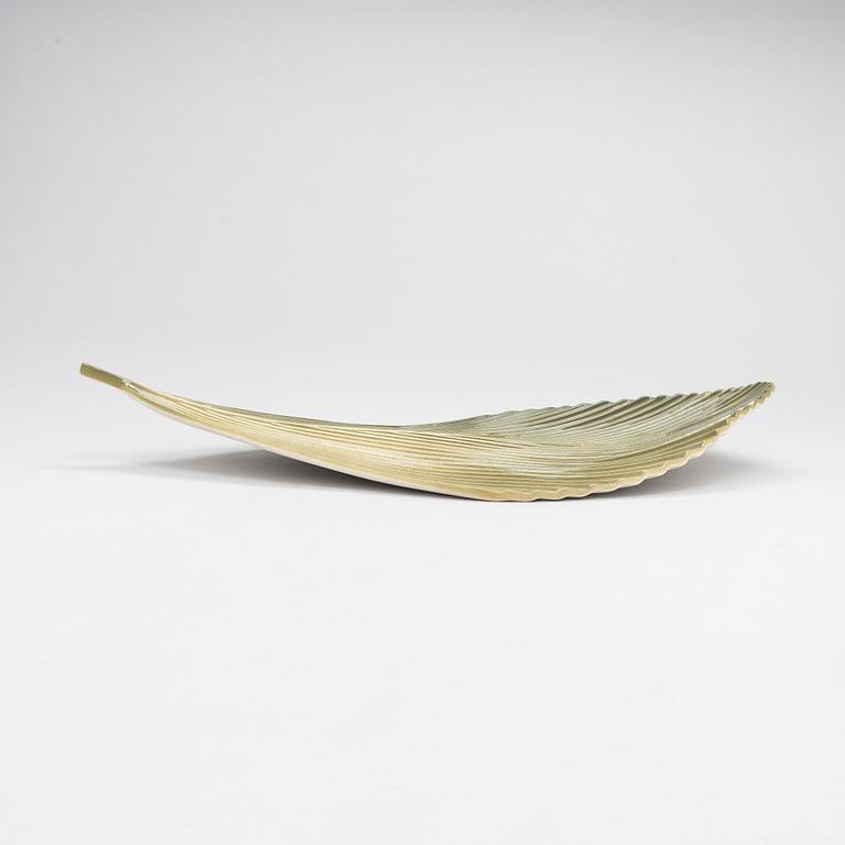 Inkeri Leivo, 'Gardena', a ceramic leaf shape dish, Pro Arabia Art, Finland. Design year 2002.