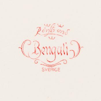 MATSERVIS, 157 delar, flintgods, "Bengali, röd", Rörstrand, 1940-tal.