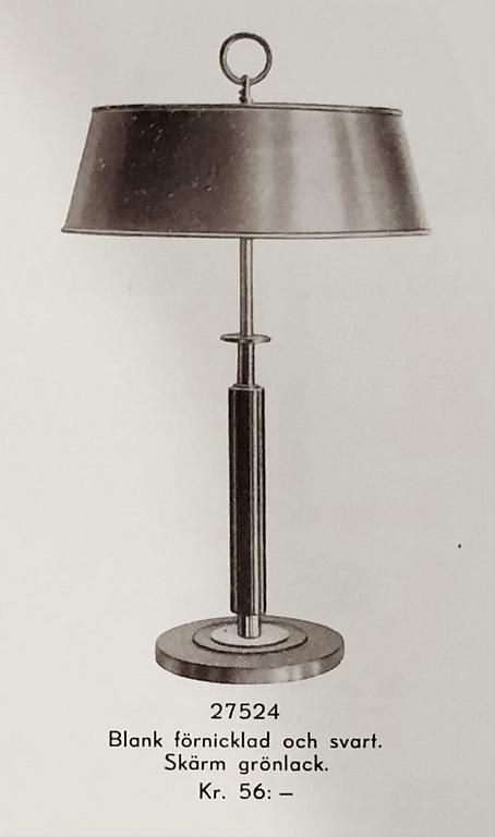 Erik Tidstrand, bordslampor 1 par, modell "27524", Nordiska Kompaniet, 1920-30-tal.