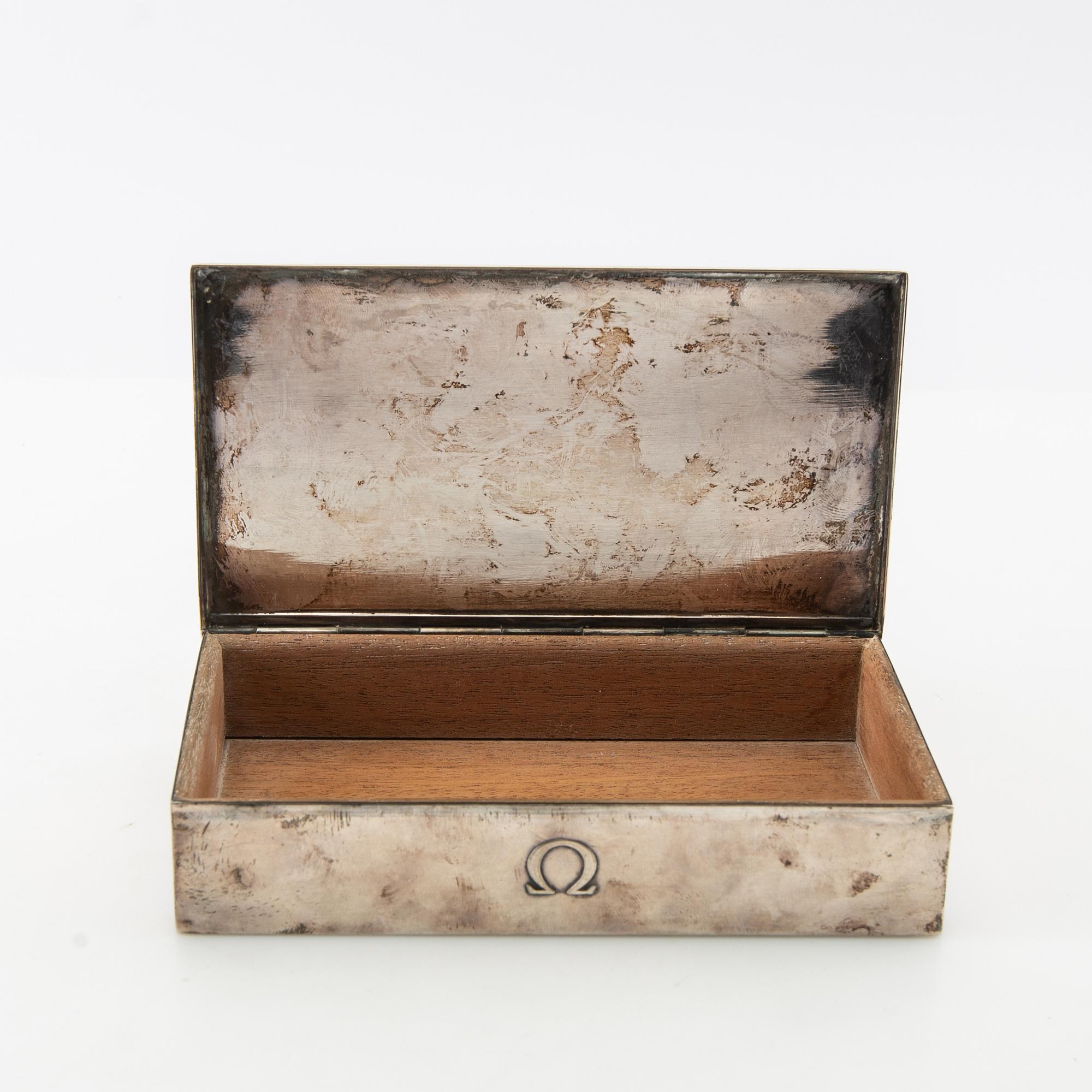 Box for Omega Constellation de luxe, silver, Fezler, Switzerland, 20th century.