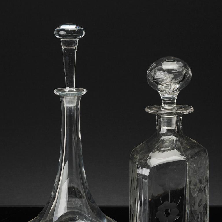 KARAFFER, 4 st, glas, 1900-tal,