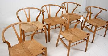 STOLAR, 6 st, "Y-stolen", Hans J. Wegner, Carl Hansen & Son.