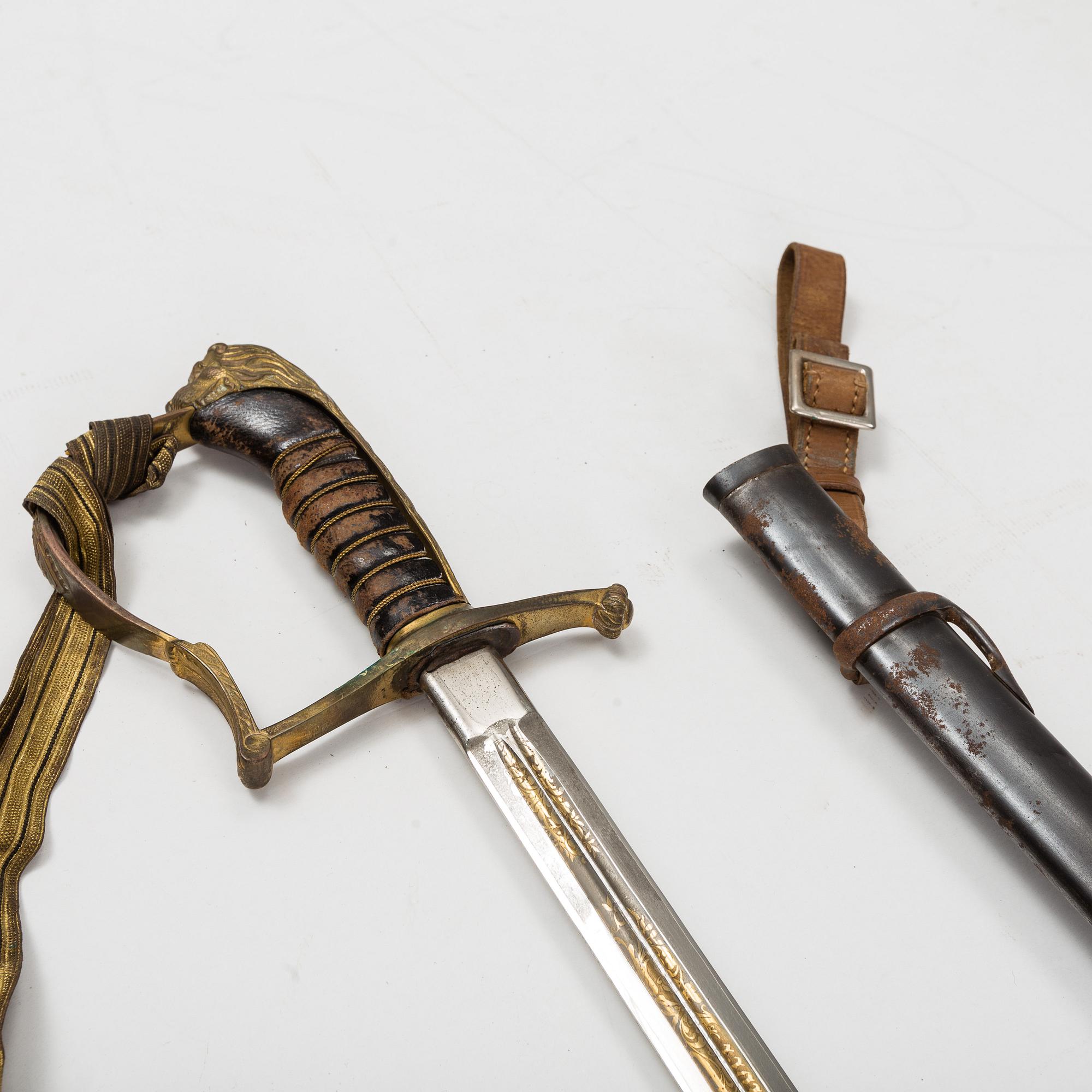 A Swedish officer's sabre 1899 pattern with scabbard.