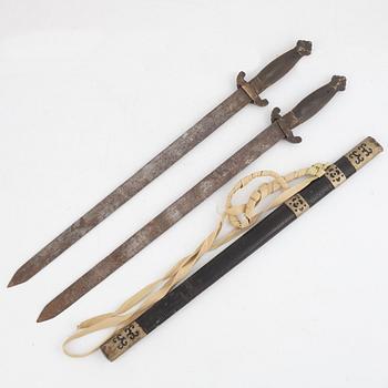 A chinese Shungjian doublesword. 19th century.